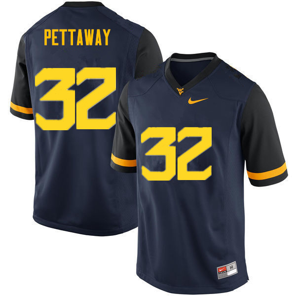 NCAA Men's Martell Pettaway West Virginia Mountaineers Navy #32 Nike Stitched Football College Authentic Jersey MR23T44KN